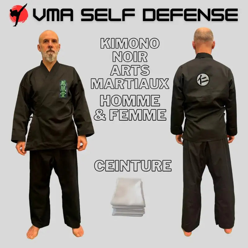 Kimono Noir Arts Martiaux – Taille DOUBLE Y – Ensemble Complet NEUF