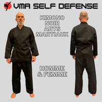 Kimono noir pour la pratique du judo, jujitsu, jjb et karaté et viet vo dao