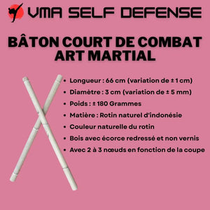 Bâton court idéal pour la pratique des arts martiaux et le bâton de combat