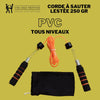Corde à sauter lestée de 2x250 Grammes par poignée idéal pour la pratique des sports de combat avec corde en PVC lourd