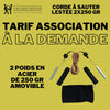 Corde à sauter lestée de 500 grammes avec 1 poids de 250 grammes par poignée