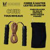 Corde à sauter lestée en cuir haut de gamme avec poids de 250 grammes par poignée