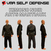 Kimono pour la pratique du judo de couleur noir avec une coupe croisée