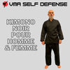 Kimono noir de judo unisexe pour homme et femme