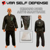 Kimono noir pour la pratique du jujitsu fourni avec le pantalon et la veste