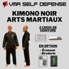 Vo phuc viet vo dao, couleur noir, pantalon et veste croisée, 35 % coton et 65 % polyester