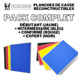 Pack de 4 planche de casse reconstructible et réutilisable : Noir, Rouge, Bleu et Jaune
