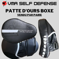 Patte d'ours boxe spéciale entraînement intensif de grande taille : Dimension de 18 cm x 25 cm x 5 cm. Forme Incurvée, forte densité, scratch de fixation.