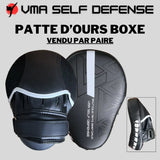 Patte d'ours de boxe noir et blanche spécial club et vendu par paire sur 2 pattes d'ours ambidextre