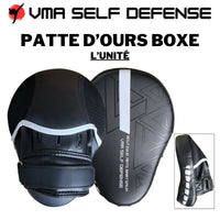 Patte d'ours boxe courbée black and white avec scratch de fixation et renforcée