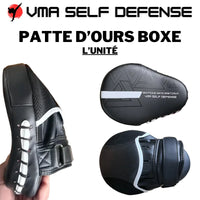 Patte d'ours courbée de boxe noir avec fixation renforcée par scratch