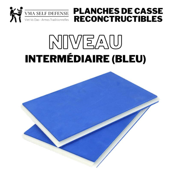Planche de casse réutilisable et reconstructible bleu pour le taekwondo et le karaté et les arts martiaux vietnamiens