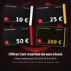 Cartes cadeaux arts martiaux VMA Self Défense de 10, 25, 50 et 100 euros