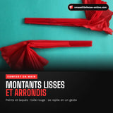 double éventail tai chi : montants lisses arrondis