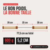 Nunchaku du pack : 77,5 cm et 600 grammes