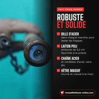 Nunchaku du pack : embouts en laiton, bille d'acier et chaîne