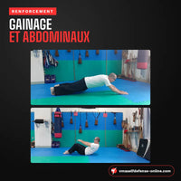 Exercices de gainage et d'abdominaux du cours de préparation physique