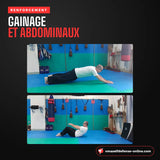 Exercices de gainage et d'abdominaux du cours de préparation physique