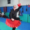 Éventail de Tai Chi Chuan (Tai Ji Chuan) de couleur rouge et double face de grande taille